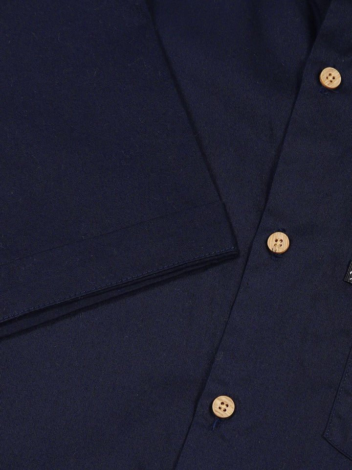 Thomas Scott Men Classic Slim Fit Spread Collar Solid Cotton Casual Shirt
