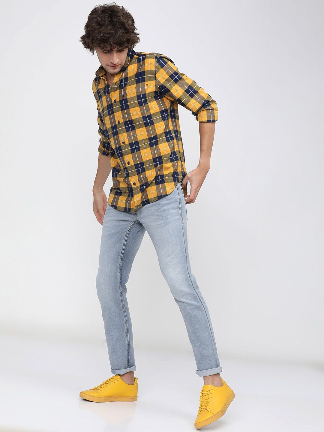 LOCOMOTIVE Men Super Slim Fit Light Fade Clean Look Stretchable Jeans
