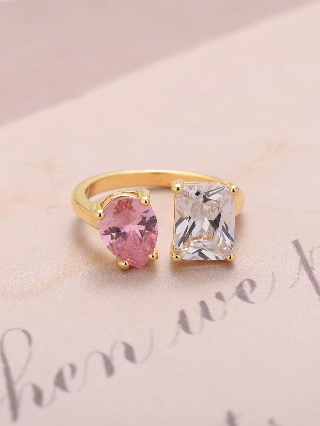 Salty Mesmerize Toi-Et-Moi Golden Ring untuk Wanita & Girls Finger Cincin Perhiasan Aksesori