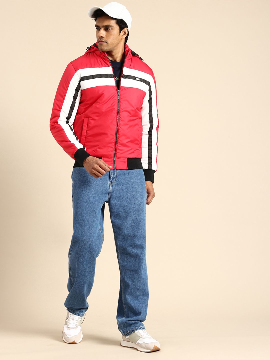 Being Human Striped Hooded Puffer Jacket