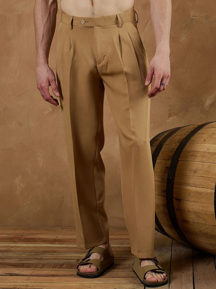 DENNISON Men Relaxed Baggy Easy Wash Pleated Korean Pants