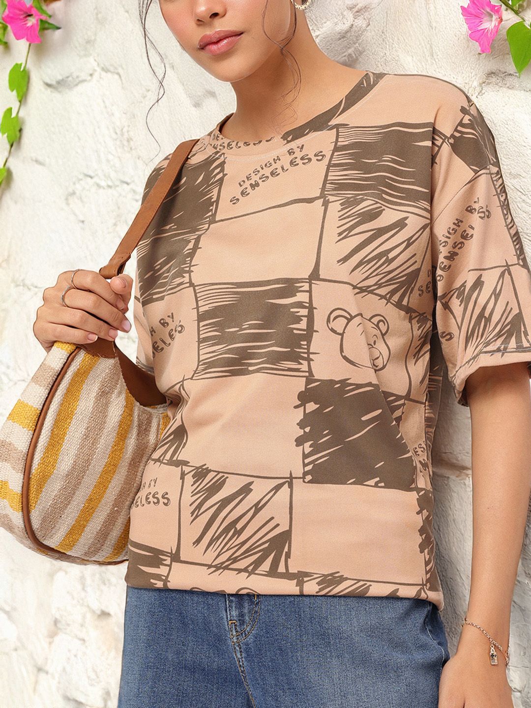 DressBerry Elevated Basics Printed T-shirt
