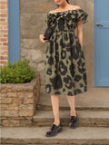 DressBerry Artsy Gal Off-Shoulder Layered Sheath Dress