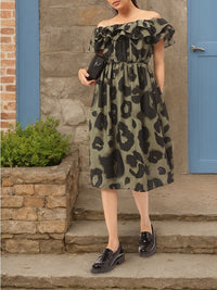 DressBerry Artsy Gal Off-Shoulder Layered Sheath Dress