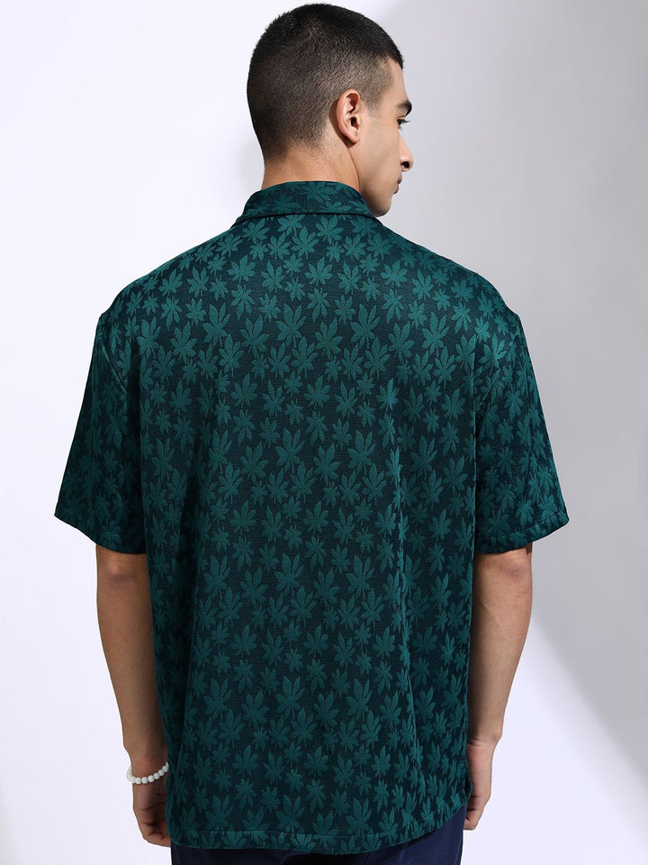 HIGHLANDER Men Printed Resort Collar Oversised Shirt