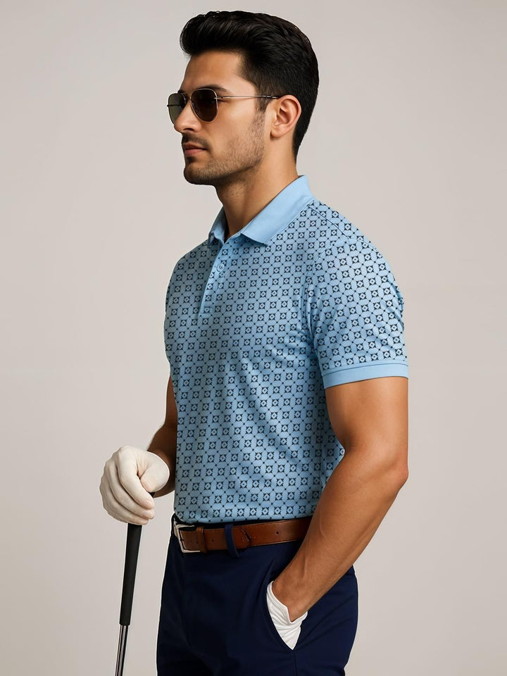 ADRO Men Blue Cotton Tshirts