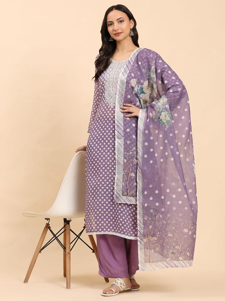 Mamicha Women Floral Printed Regular Pure Cotton Kurta with Palazzos & With Dupatta