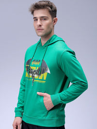 The Indian Garage Co Men Oversized Batman Printed Overhead Hooded Sweatshirt