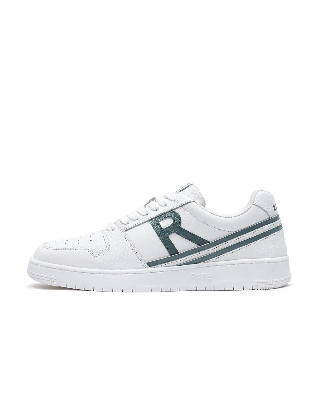 RARE RABBIT Men Adonis White Printed Leather Sneakers