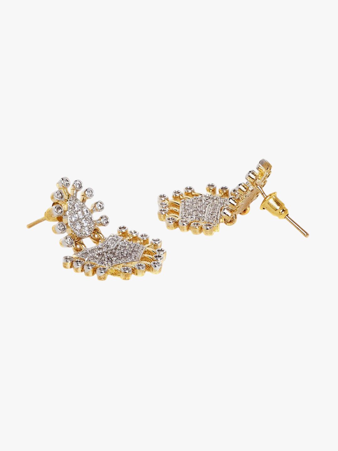Anting-anting Drop Kontemporari Bersalut Emas Anouk Cubic Zirconia