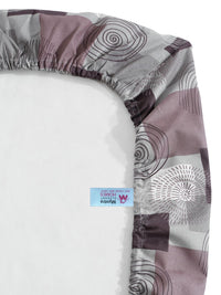 Myntra Elegant Homes Purple Geometric Fitted 400TC Cotton Set Cadar King 2.50 mx 2.25 m