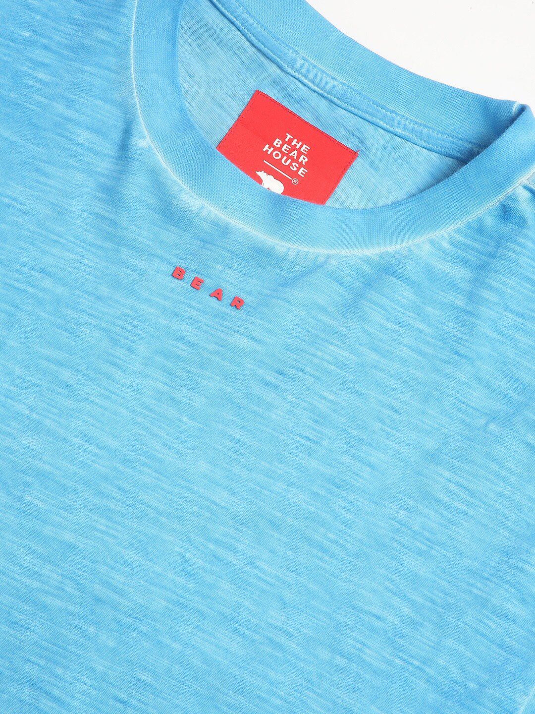 THE BEAR HOUSE Round Neck Drop-Shoulder Pure Cotton Baggy T-shirt