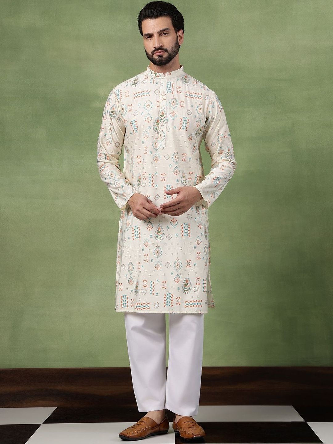 SOJANYA Men Bandhani Printed Kurta