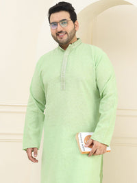 SOJANYA PLUS Woven Design Mandarin Collar Pure Cotton Straight Kurta with Pyjamas