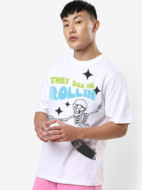 Bewakoof Men Death Roll Graphic Printed Oversized T-shirt