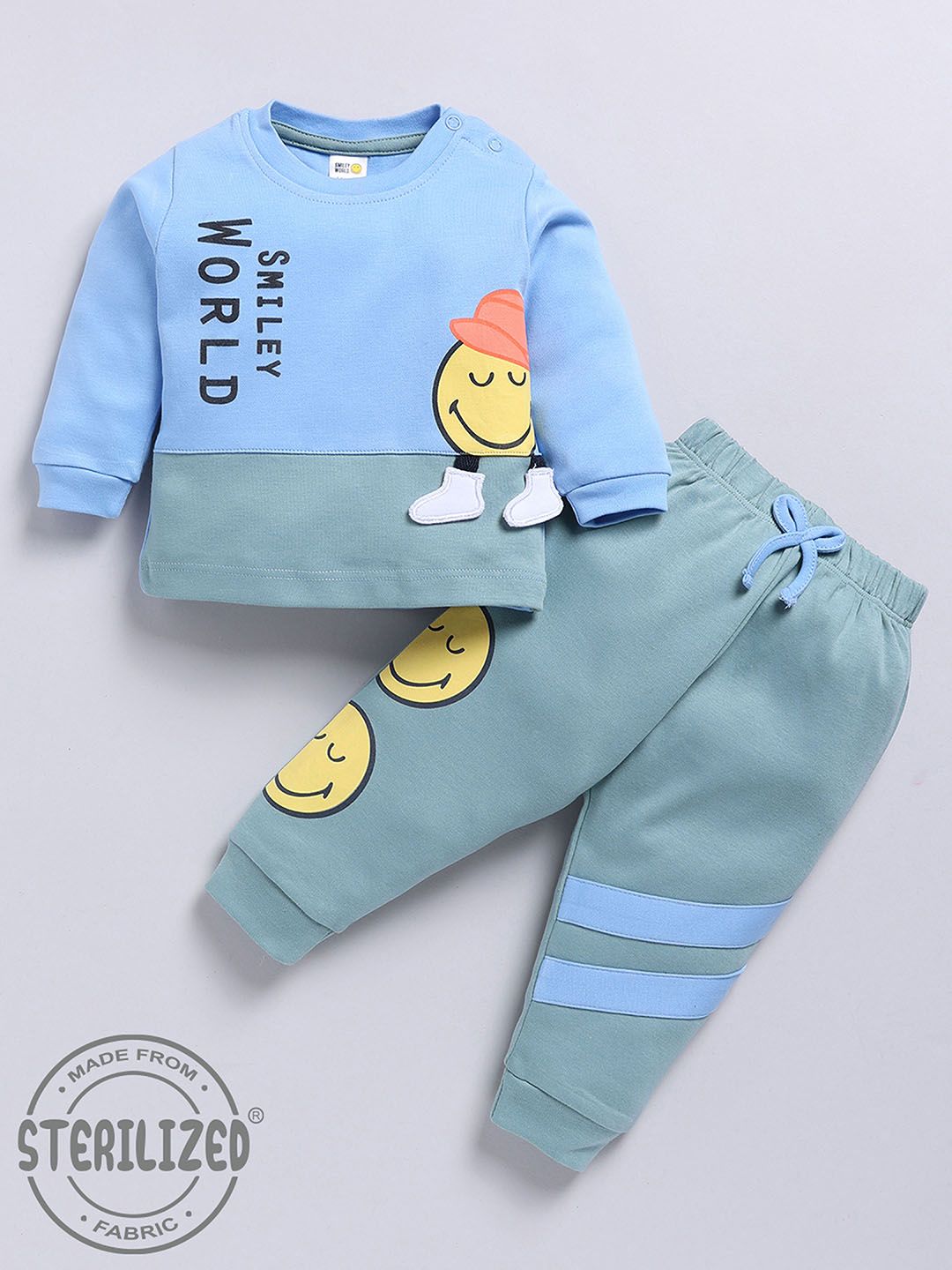 Moms Love Boys Pure Cotton Conversational Printed T-shirt and Joggers