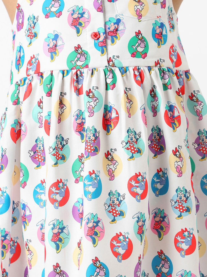 NautiNati Girls Disney Minnie & Daisy All-Over Print Shirt Dress