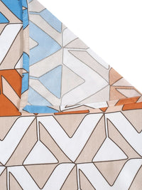 Aura Peach Geometric Cotton 300 TC King Cadar Halus dengan 2 Sarung Bantal-98 x 89 inci