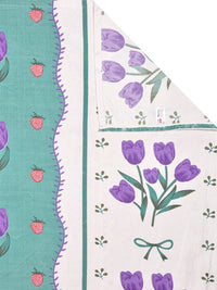 Myntra Elegant Homes Green Floral Polycotton 300 TC King Fine Bedsheet dengan 2 Sarung Bantal-98 x 89 inci