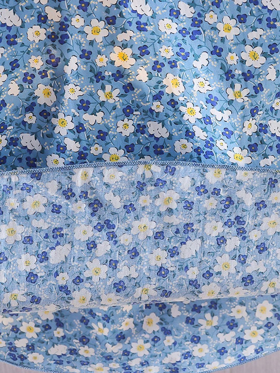 YK Floral Print Cold-Shoulder A-Line Dress