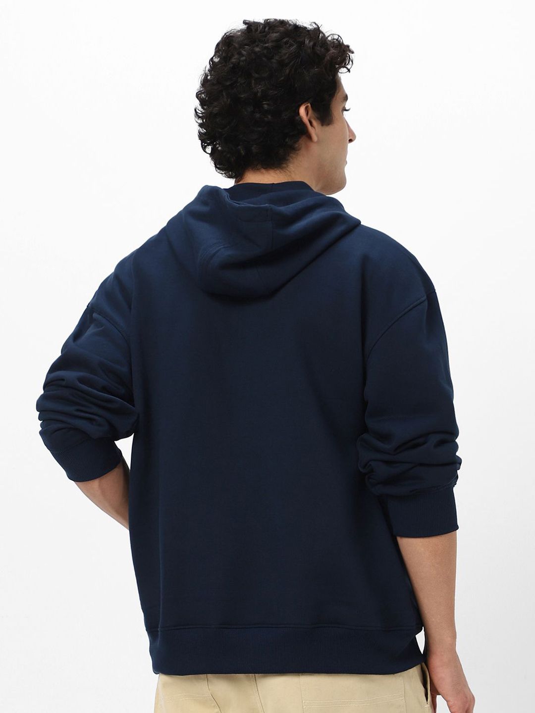 Urbano Fashion Men's Cotton Solid Oversized Hooded Neck Sweatshirt