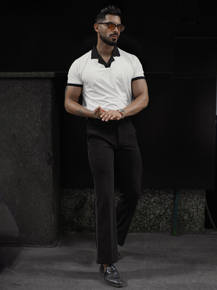 Powerlook Men Solid Polo Collar Cotton T-shirt