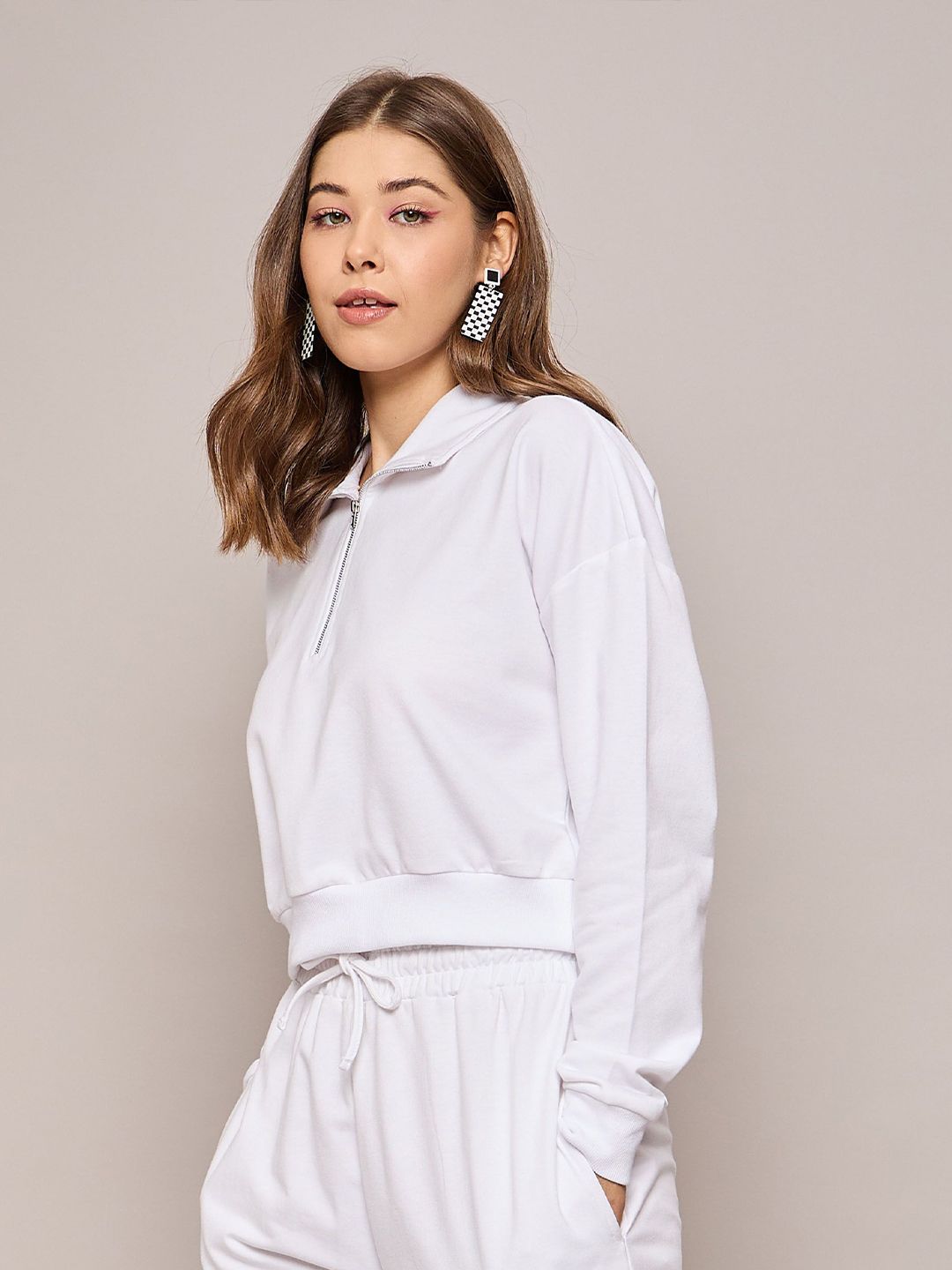 SASSAFRAS BASICS Women Oversized Zipper Sweatshirt