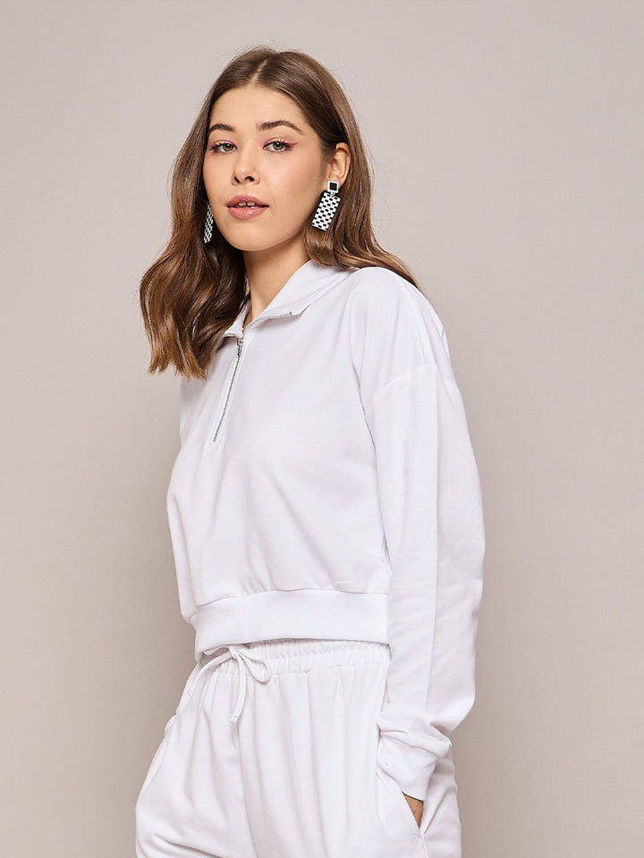 SASSAFRAS BASICS Women Oversized Zipper Sweatshirt