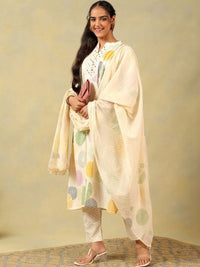 Mamicha Women Printed Pure Cotton Kurta with Trousers & With Dupatta