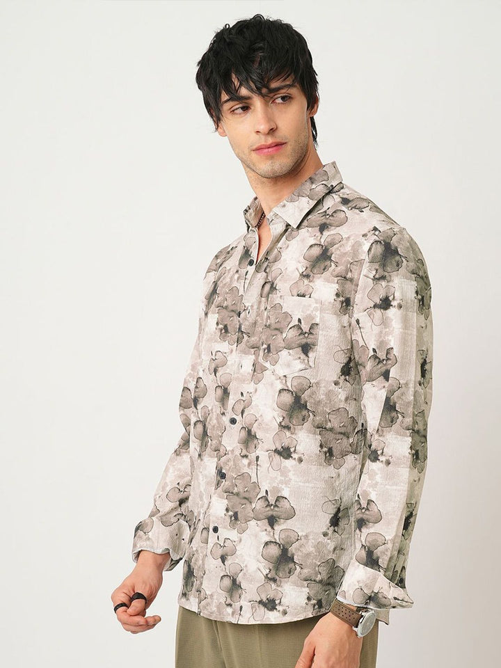 VASTRADO Men Classic Cutaway Collar Floral Printed Slim Fit Casual Shirt