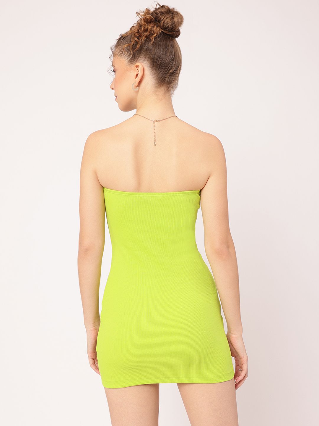 DressBerry Girly Glam Bow-Detail Ribbed Bodycon Mini Dress
