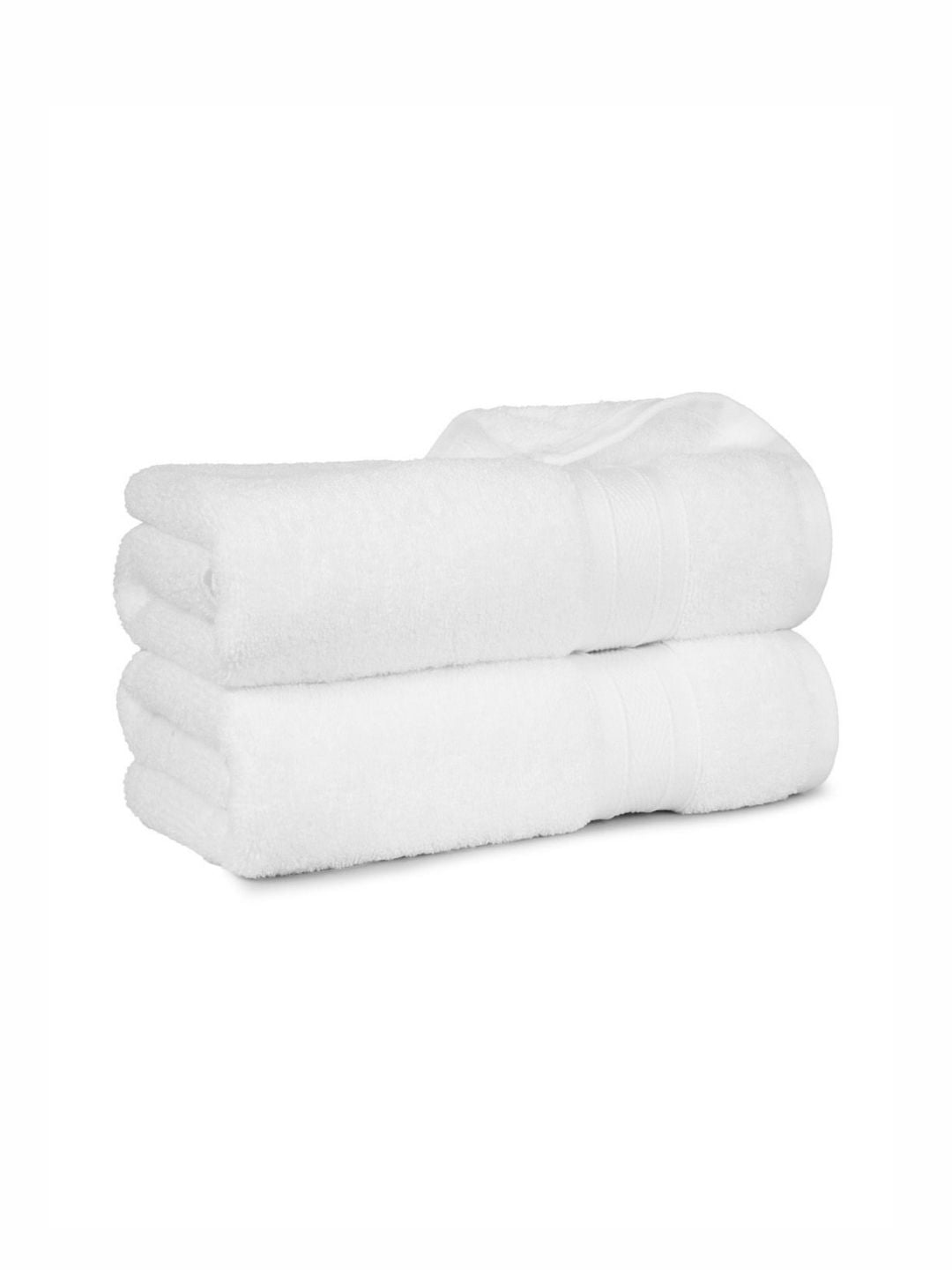 MYTRIDENT White 2 Pieces Cotton 500 GSM Bath Towel