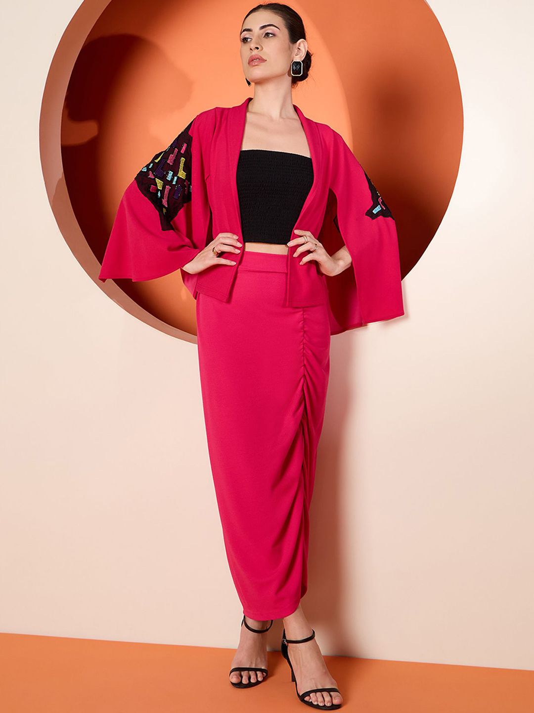 Antheaa Top & Skirt With Jacket