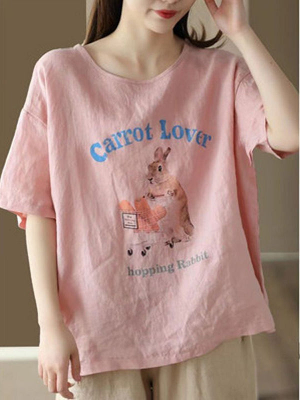 DressBerry Graphic Printed Drop-Shoulder Sleeves T-shirt