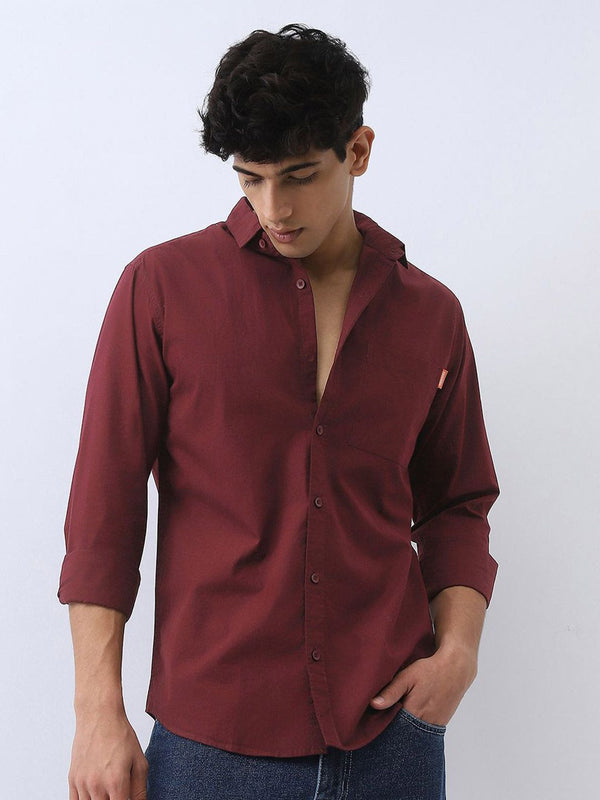 Urbano Fashion Men Cotton Full Sleeve Regular Fit Casual Solid Shirt