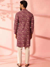 Anouk Men Floral Printed Regular Kurta with Pyjamas