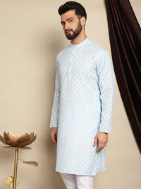 Anouk Ethnic Motifs Printed Band Collar Straigt Kurta