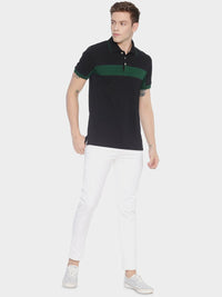 ADRO Men Colourblocked Polo Collar T-shirt