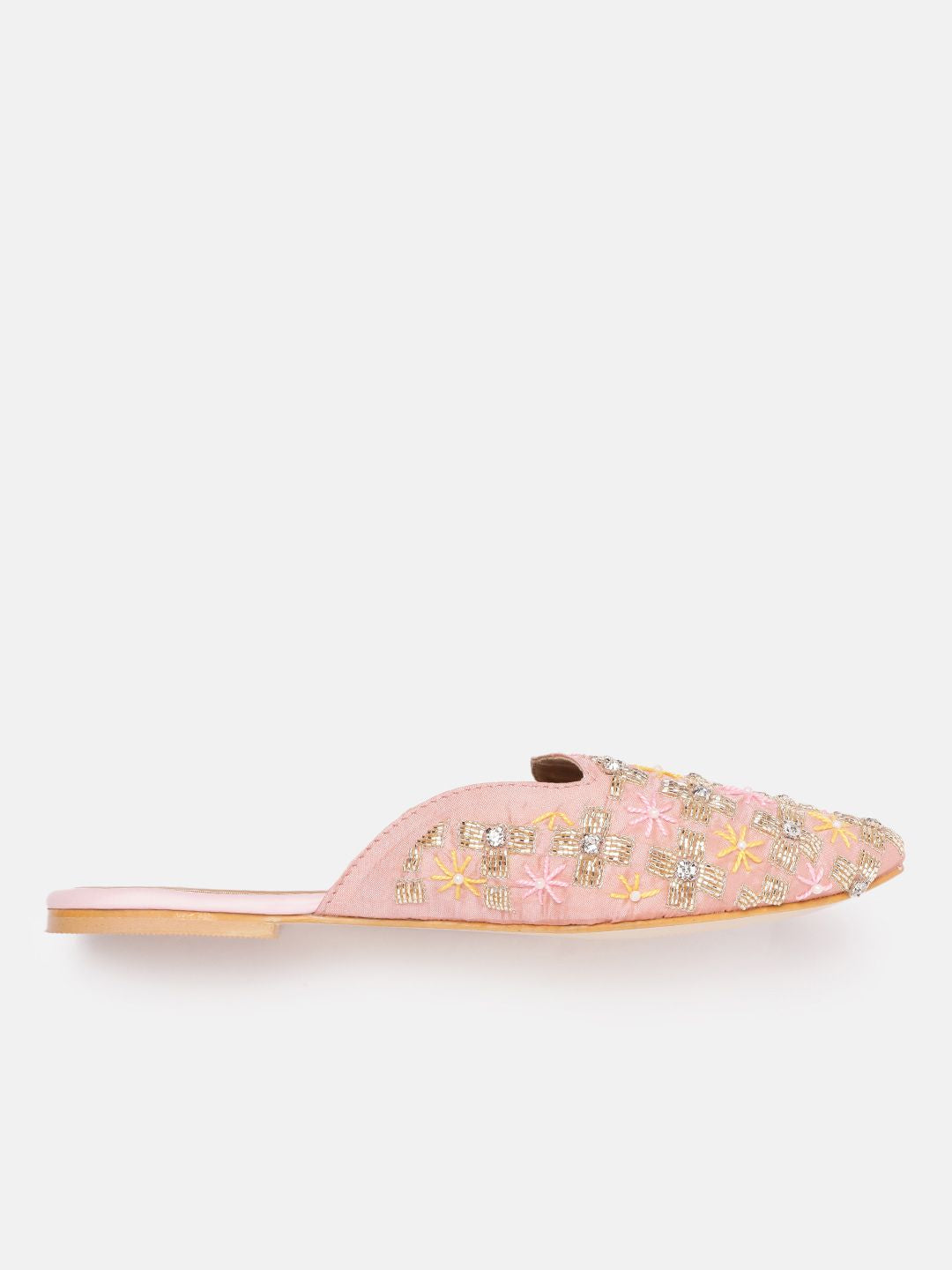 House of Pataudi Women Ethnic Embellished Mules