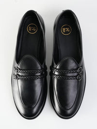 MONKSTORY Men Twin Braided-Bit Loafers