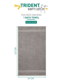 MYTRIDENT Charcoal Cotton 500 GSM Bath Towel