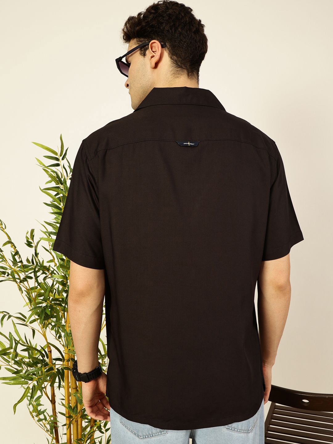 Thomas Scott Men Premium Cuban Collar Solid Oversized Casual Shirt