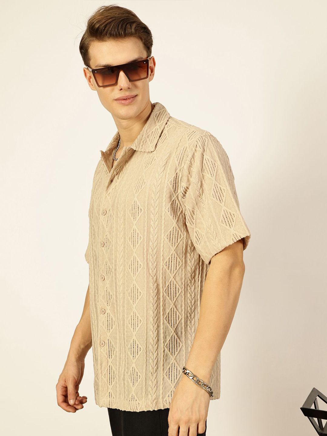 Thomas Scott Men Premium Semi Sheer Casual Shirt