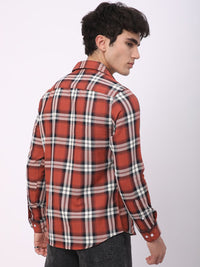 VASTRADO Men Classic Slim Fit Opaque Checked Casual Shirt