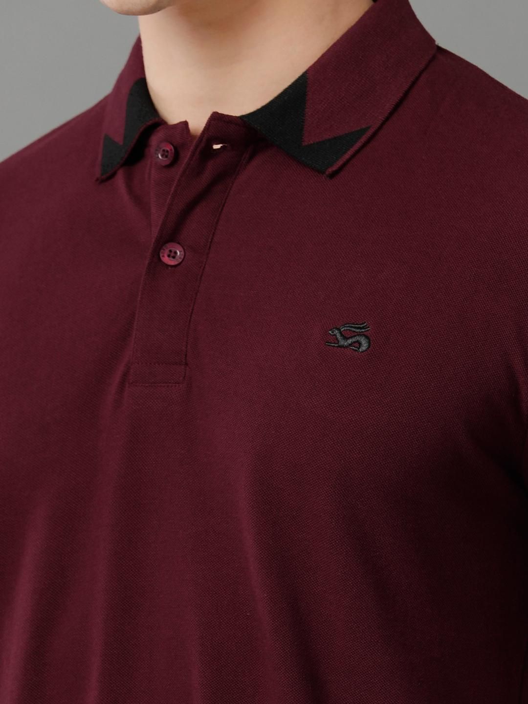 ADRO Men Maroon Cotton Tshirts