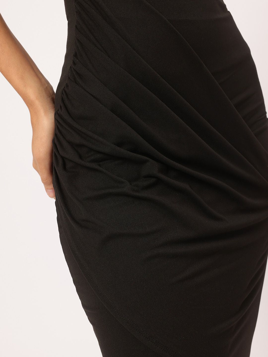 DressBerry Sweet & Spicy One-Shoulder Layered Front-Slit Maxi Dress