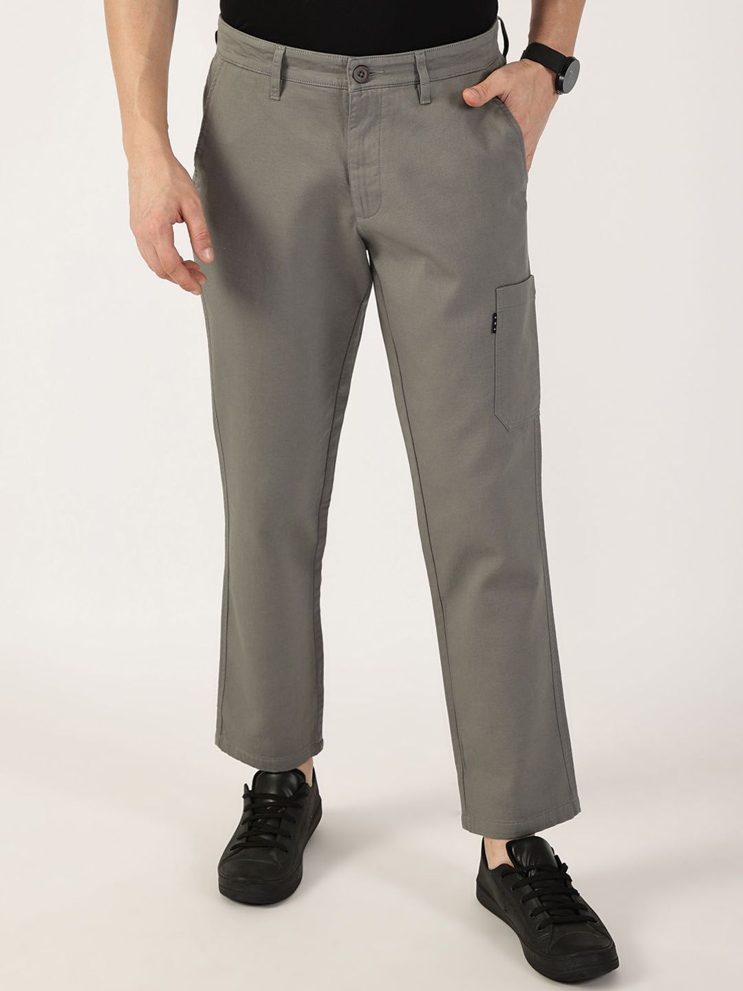 Thomas Scott Men Smart Regular Fit Mid-Rise Chinos Trousers