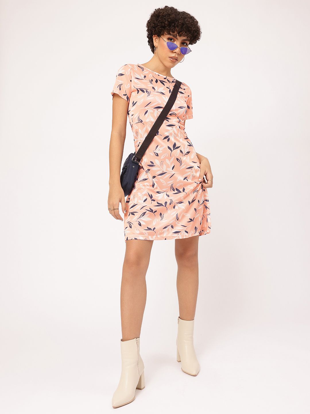 DressBerry Pretty in Pastel Floral Print Satin Finish Sheath Dress