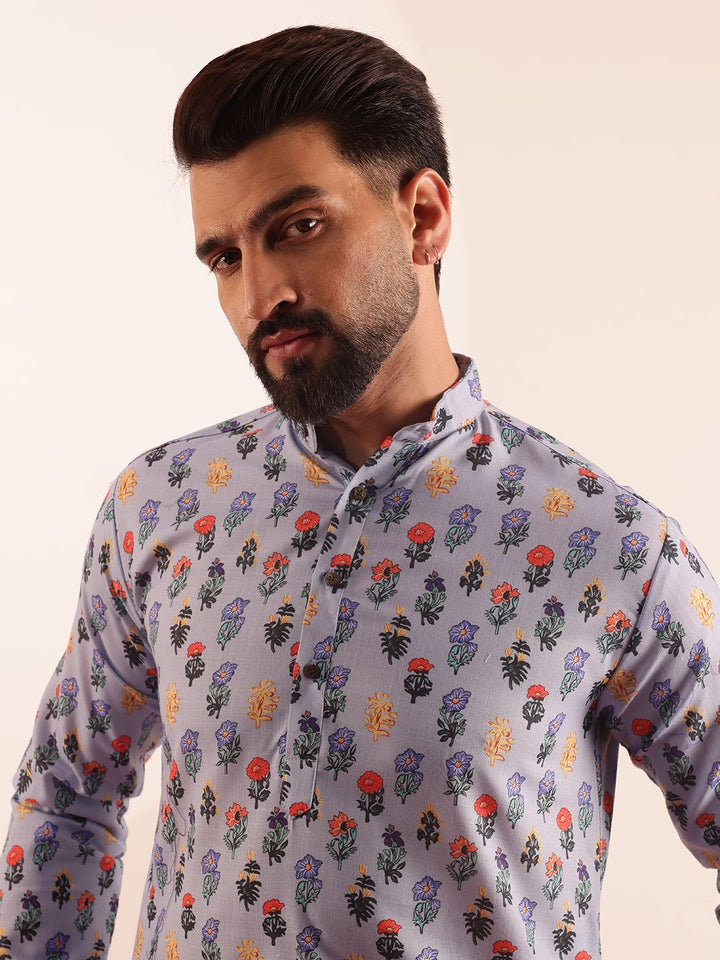 SOJANYA Men Floral Printed Kurta
