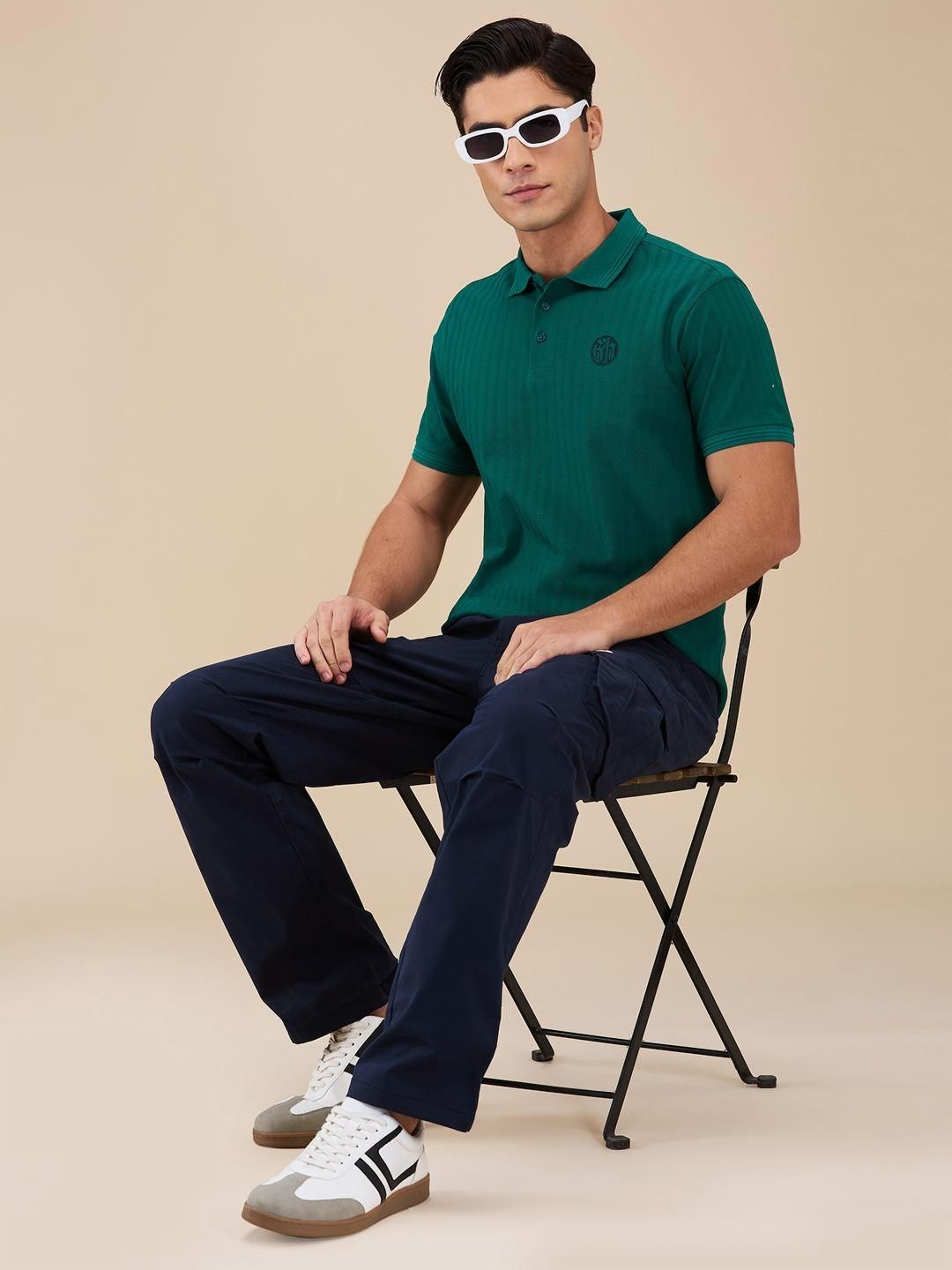 Being Human Men Self Design Polo Collar Cotton T-shirt
